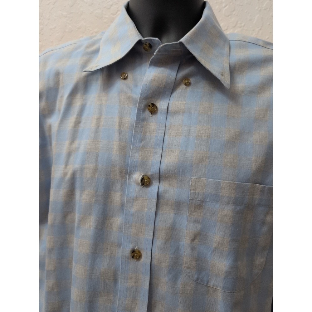 Brooks Brothers Shirt Mens Medium Non Iron Button Down Window Pane Original Polo